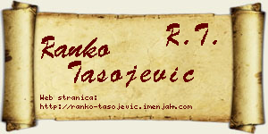 Ranko Tasojević vizit kartica